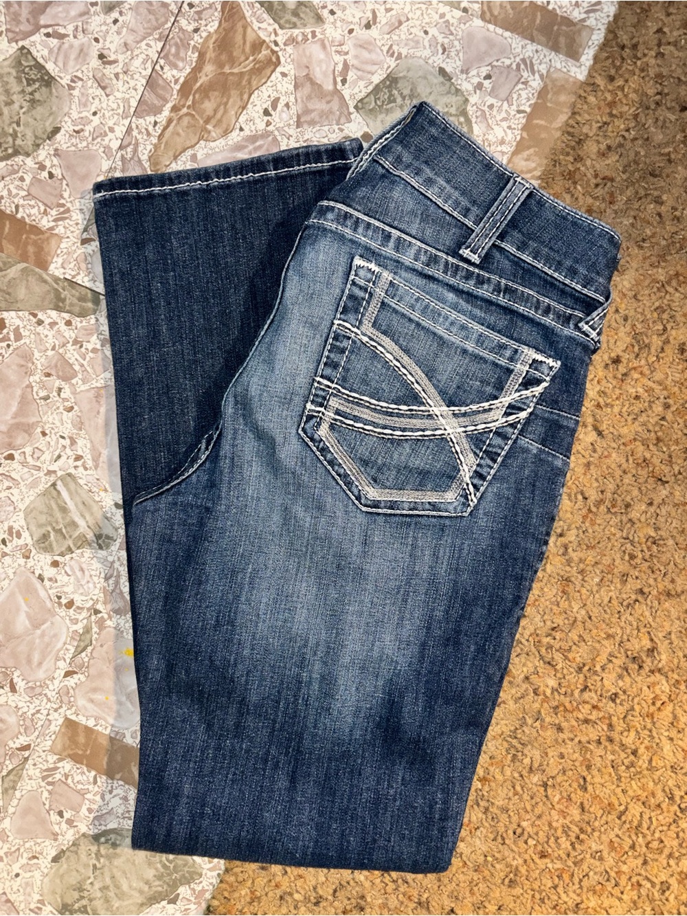 Ariat Women's Dark Blue Straight Leg Jeans with Embroidered Back Pockets